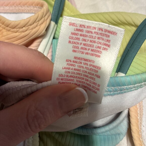 xhilaration bikini Rainbow Colors Ribbed Top Small Bottom Medium - Picture 5 of 5